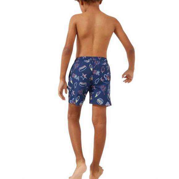 NEW CHUBBIES toddler classic swim trunks in navy graphic - Picture 3 of 3